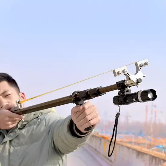 Hunting High-Power Telescopic Folding Slingshot Long-range Shooting Sling Shot 