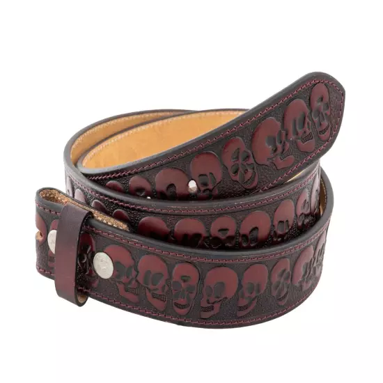 Genuine Leather Belt Strap, Western Full Grain Carved One Piece Leather Belt