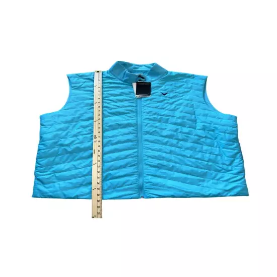 New $88 Callaway Full Zip Quilted Golf Puffer Vest Scuba Blue Men’s Size XL Aqua