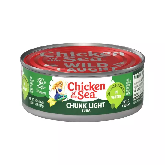 Chicken of the Sea Chunk Light Tuna, Wild Caught Tuna, 5-Ounce Cans (Pack of 24)