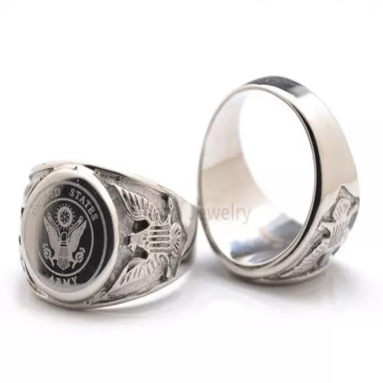 316L Stainless Steel U.S. American Military Rings - Navy Marines Army Air Force