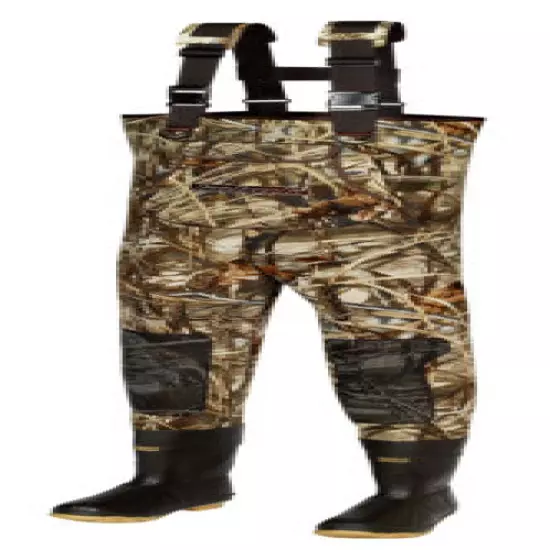 4mm Titanium MAX-4 Camo Fishing/Hunting Neoprene Wader Lug Boots Sz 13 Regular 