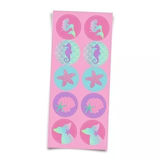 Mermaid Party Favor Stickers for Bags, Boxes Decoration - 30pcs, Girl Under 