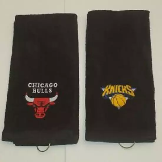 Bulls & Knicks Embroidered Trifolded Golf Bag Towel Set 16x26 