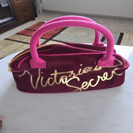 Victoria's Secret Tote Hand Bag Womens Velvet Purse Rare Sexy Plush Y2k Retro