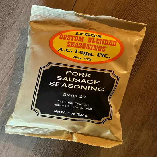 AC Legg's Blend 29 Mild Breakfast Sausage Seasoning 8 oz - Seasons 25 lbs