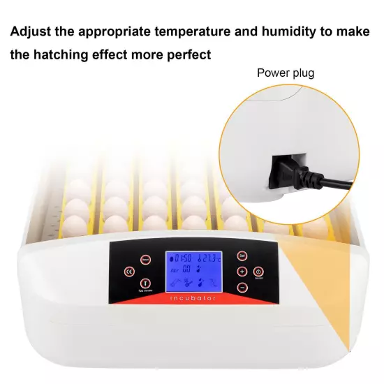 Auto 56 Egg Hatching Incubator Birds Chicken Pet Egg LED Light Pigeons Geese