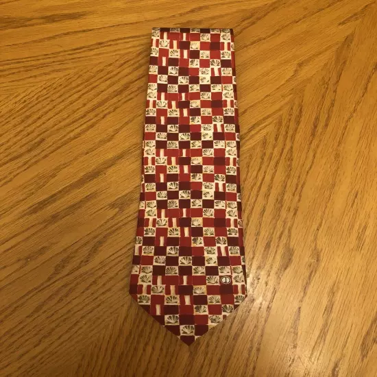 Dunhill Silk Tie, Italy Red & White Novelty Sea Shells