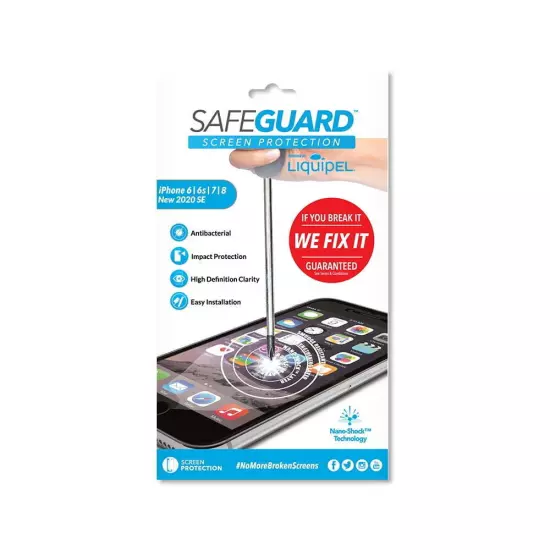 NIP Liquipel iPhone 6 6s 7 8 SE SE2 & SE3 Safeguard Lite Screen Protector