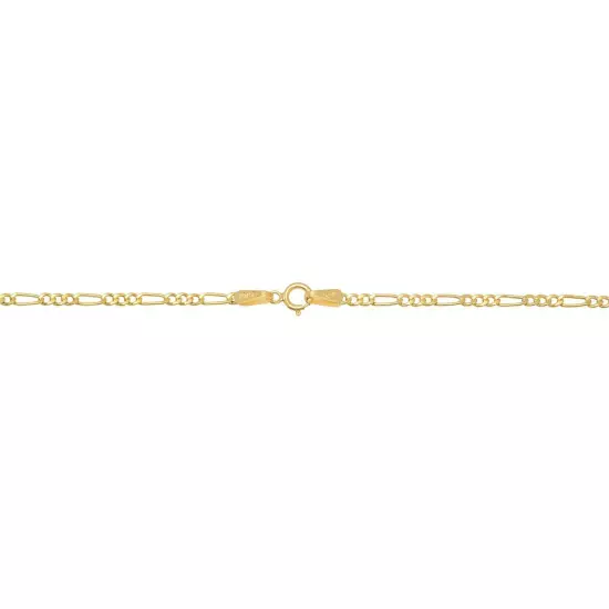 10k Yellow Gold 2mm-9.5mm Figaro Link Chain Necklace Bracelet 7"-30" Hollow