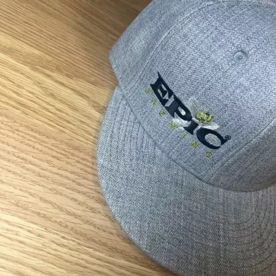 Epic Brewing Gray Cloth Embroidered Baseball Hat / Cap One Size Snap Back