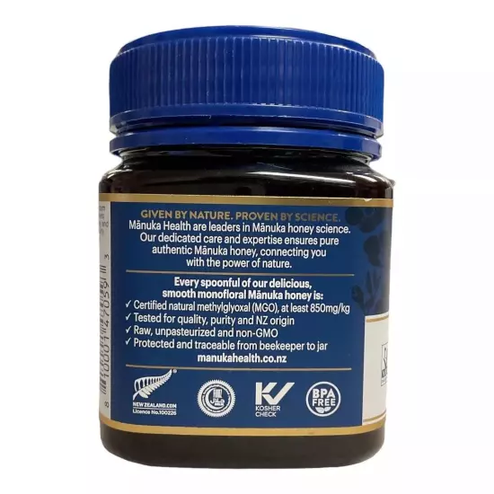 Manuka Health UMF 20+ (MGO 850+) Raw Manuka Honey 8.8 Oz New Sealed Jar