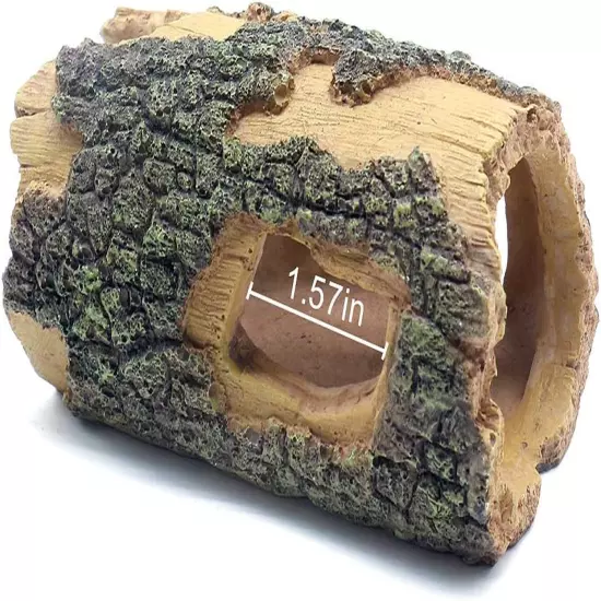 Log Resin Hollow Tree Trunk Ornament, Fish Tank Decoration Wood House Aquarium H