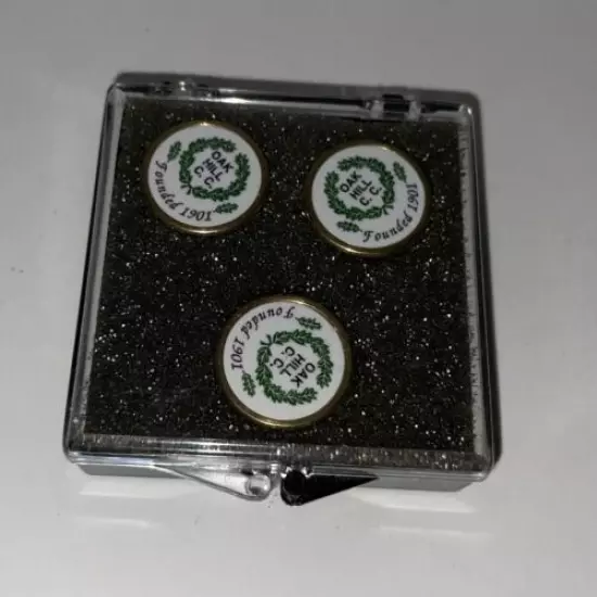 3 Vintage OHCC Oak Hill Country Club Member-issued Ball Markers & Golf Rules!