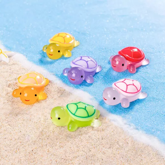 Cartoon Resin Luminous Turtle Ornament Cartoon Aquarium Fish Tank Miniature D Sn