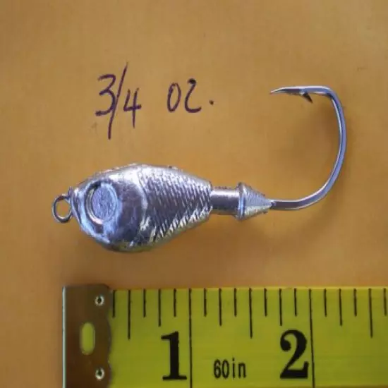 30 PCS. ULTRA MINNOW JIG LURE 3/4,1,1-1/2 OZ. HEAVY HOOK & FRONT EYELET 10 EA.