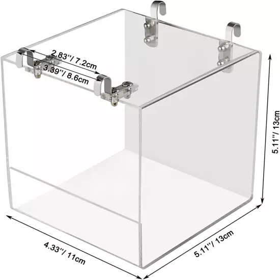 Bird Bath Cage, Cleaning Pet Supplies 5.1"L x 5.1"W x 4.3"H, Transparent 