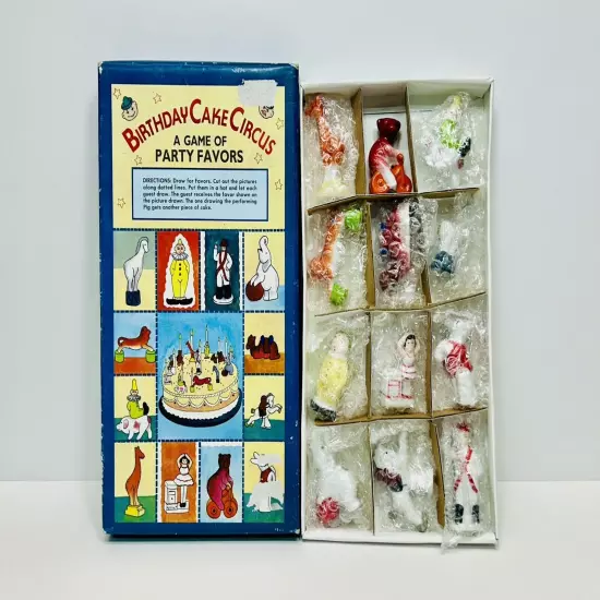 Vintage Birthday Cake Circus Party Favors Game Ceramic Decorations Cake Toppers