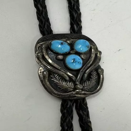 Navajo Bolo Tie Turquoise Native American Ties K.M Navajo