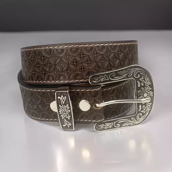 Western Genuine Leather Belt Full Grain Handmade Men's Heavy Duty With Buckle