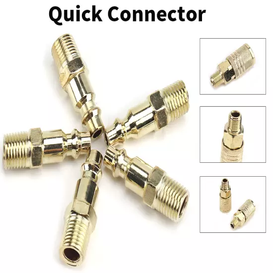 2/4/8Pcs 1/4'' NPT Brass Air Tool Couplers Accessories Quick Coupler Connector