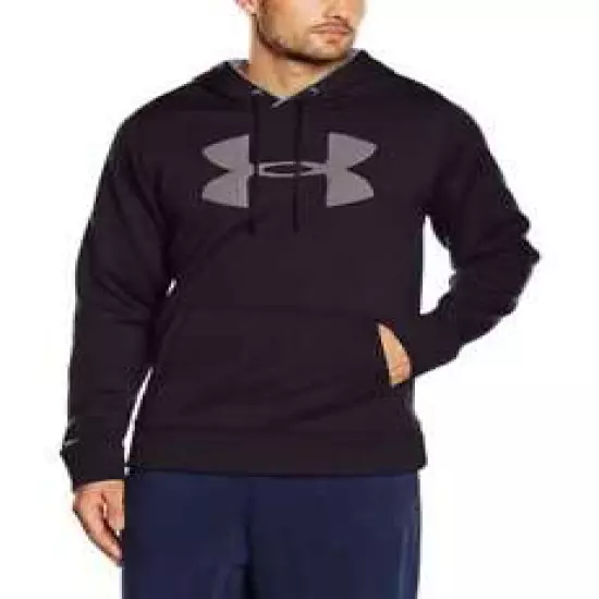 Under Armour Men's Storm Armour Fleece Big Logo Hoodie, Black/Steel, Small