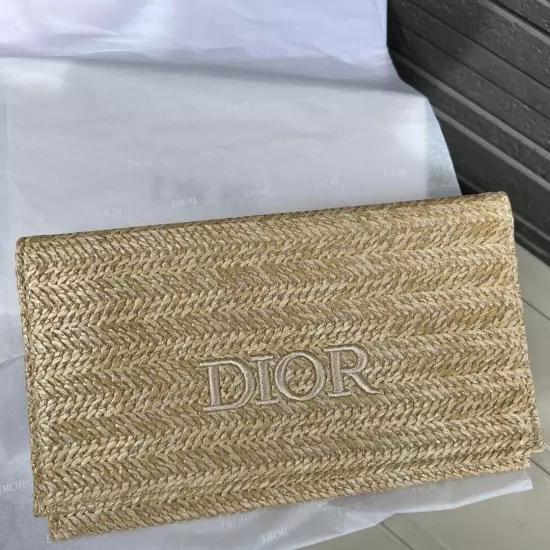 SHIP TODAY FINAL SALE w/box Christian Dior Novelty Clutch Pouch bag beige JAPAN