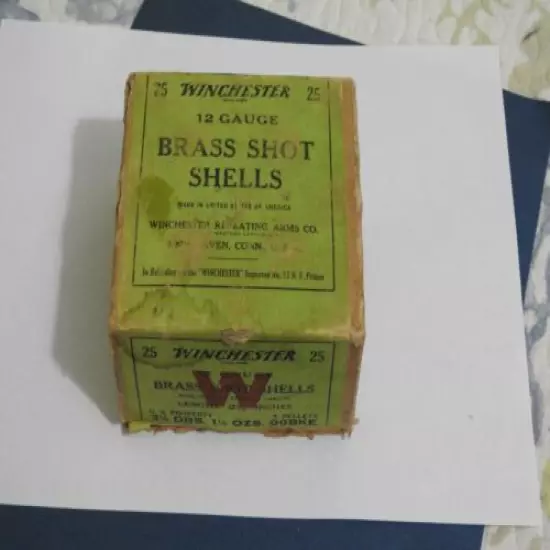 Winchester 12 Gauge Brass Shotgun Shells Antique Empty Box 