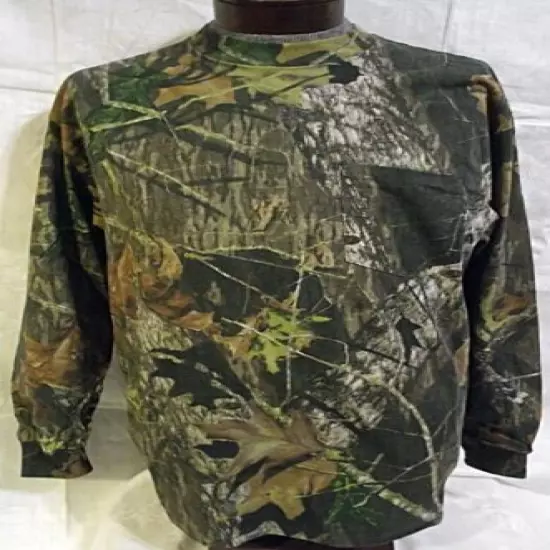 CAMO Mossy Oak Mens Camo Camouflage Long Sleeve Tee Shirt Lg Break Up