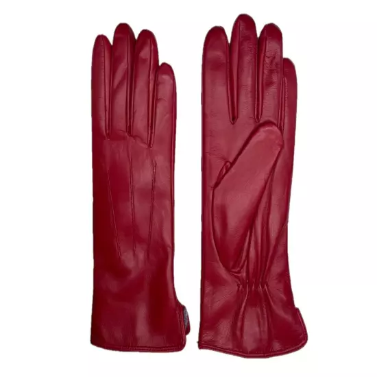 Women's Sheepskin Leather Full Lined Rabbit Fur Gloves