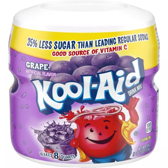 Kool-aid Grape Mix 19 Oz Container (2 Pack)