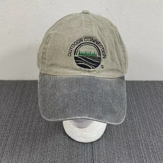 Outdoor Connection Baseball Hat Cap Strapback Adjustable Olive Gray Acid Wash