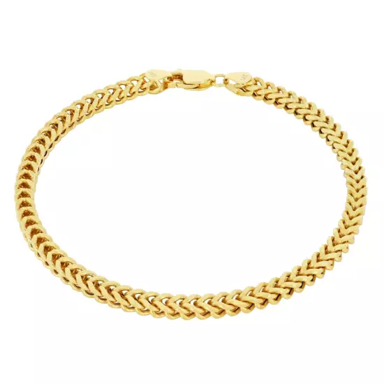 14k Yellow Gold 1.5mm-5mm Franco Box Bracelet Chain Men Women 7" 7.5" 8" 8.5" 9"