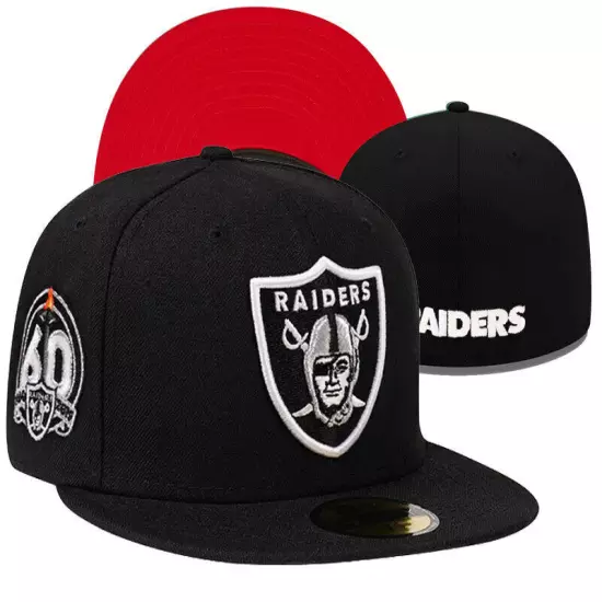 New Oakland Raiders Fitted Hat Cap Men's Football Cap Flat Brim Cap Sun HatS