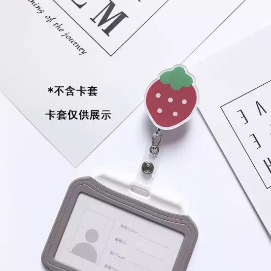 Red Strawberry Badge Reel Retractable Badge Holder,Nurse Badge Holder Cute Name 