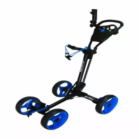 QWIK-FOLD 4 Wheel Folding Push Pull Golf Cart - Foot Brake - 1 Second Open/Close