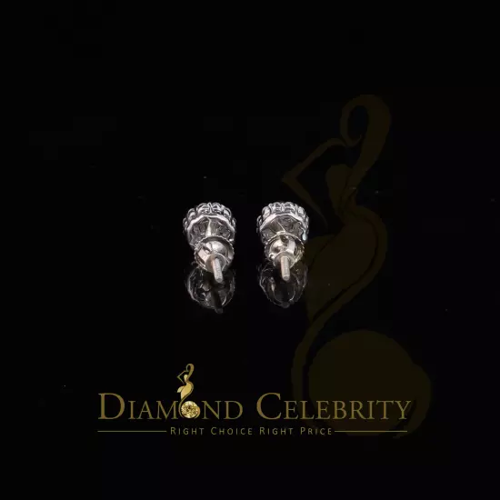 White 0.74ct Sterling Silver 925 Cubic Zirconia Women's Hip Hop Flower Earrings