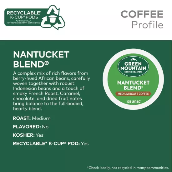 Nantucket Blend K-Cup Pods, Medium Roast, 96 Count (4x24)