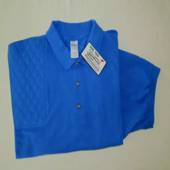 2XL Right Hand Trap/Skeet pad ROYAL Knit Cotton Polo Shooting Shirt by Gildan