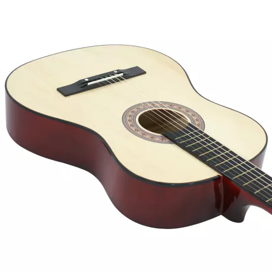 38" Kids Acoustic Guitar Full Size 6-String Guitar for Starter Beginner Natural