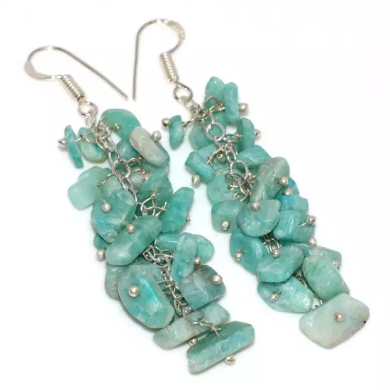 Natural Gemstone Beaded Grapes Cluster Drop & Dangle Earrings Size 2-3"