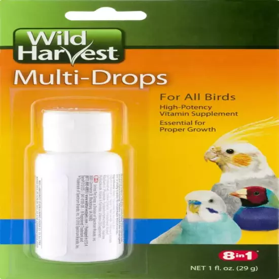 Wild Harvest Multi-Drops for All Birds 1 Oz, High-Potency Vitamin Supplement 4pk