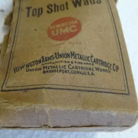 vintage Remington UMC Bridgeport, CT 12 Gauge Shotgun Shell Wads box empty A 