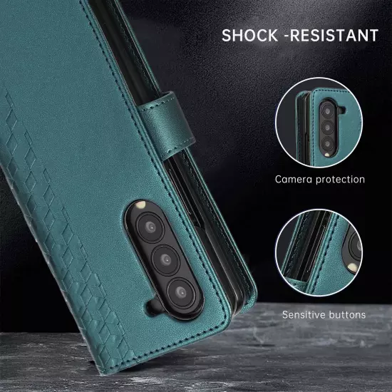 For Samsung Galaxy Z Fold6/Fold5/Fold4/3 Card Slots Folio Wallet PU Leather Case