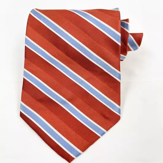 Marshall Fields Red Blue Striped Regimental Repp Silk Tie 3.8" x 60"