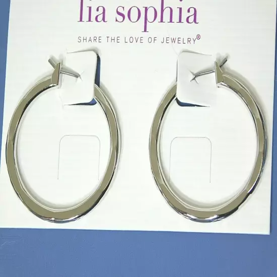 Beautiful Lia Sophia "TRENDCAST" Hoop Earrings, Silver Toned, NWT *VERY POPULAR*