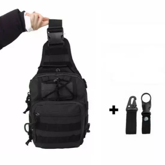 Unisex Daily Wear Shoulder Bag Tactical Chest Bag + Belt Buckle + Bottle Holder