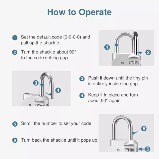 2 Pack 4 Digit Combination Locks Outdoor Waterproof Padlock for School G