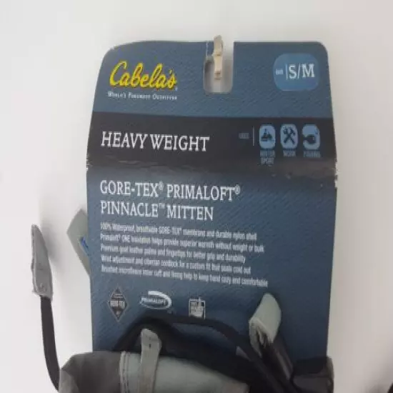 Cabela’s Gore-Tex Pinnacle Black & Gray Mittens Size Small / Medium