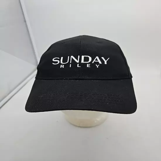 Sunday Riley Black Ballcap Hat 100% Cotton Strap Back